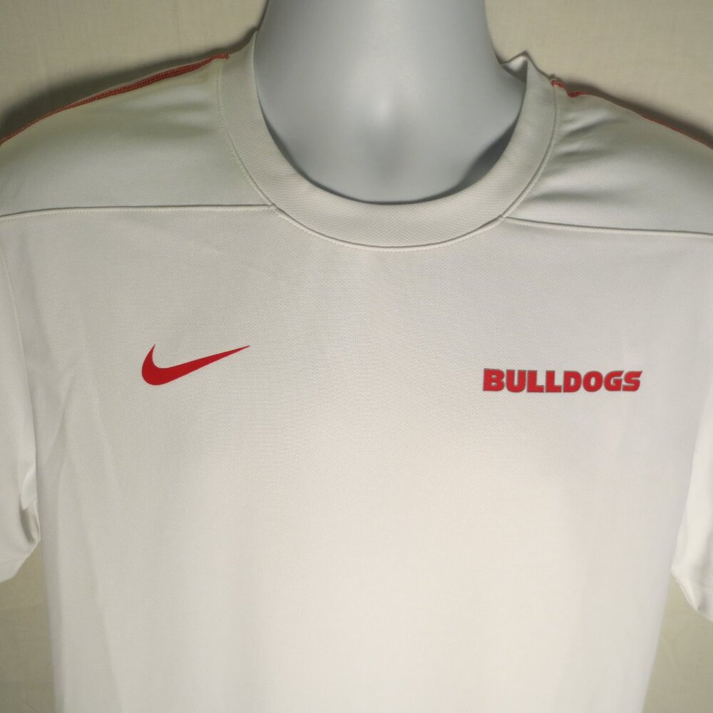 Nike Men's Dri-Fit S/S Georgia Bulldogs FB Shirt - Wht/Red Size: Lge FJ9571  New - Picture 2 of 7